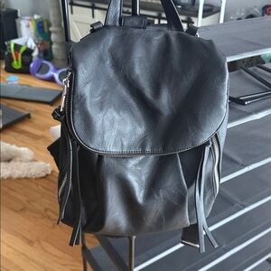 Urban Expressions Stylish Vegan Black Leather Backpack